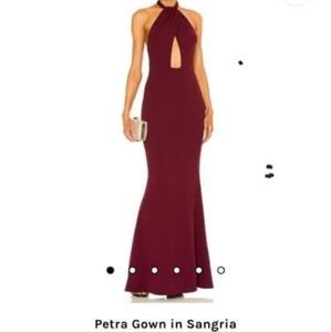 Backless halter gown